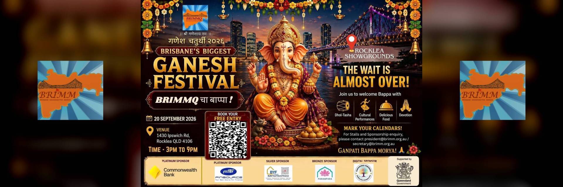 BRIMMQ Ganesh Festival 2026 - Brisbane's Biggest Ganesh Festival, Rocklea Showgrounds, 20 September 2026
